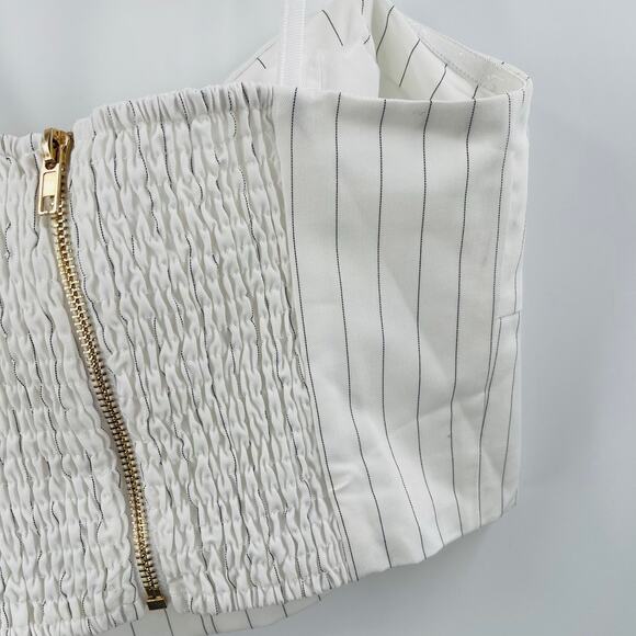 WALTER BAKER Tank Size Small Crop Chicago Pin Stripe NWT White Designer Luxury - Picture 11 of 14